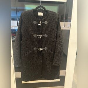 Sandro Black boucle Toggle Coat
